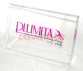 Portabrand in Plexiglass trasparente Plumita con serigrafia